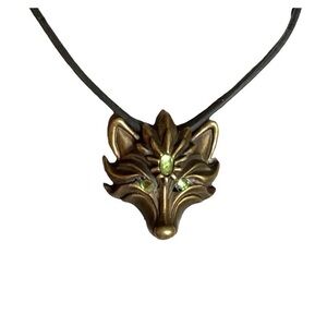 Mythical Wolf Necklace Choker Artesian Green Rhinestones Mens Women’s Jewelry